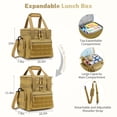 thumbnail image 3 of Holuxer Lunch Box for Men, 24 Can Double Deck Expandable Tactical Mens Lunch Bag for Work Travel Daytrip Picnic Camping, Large Capacity Cooler Bags with Adjustable Shoulder Strap, Brown, 3 of 7