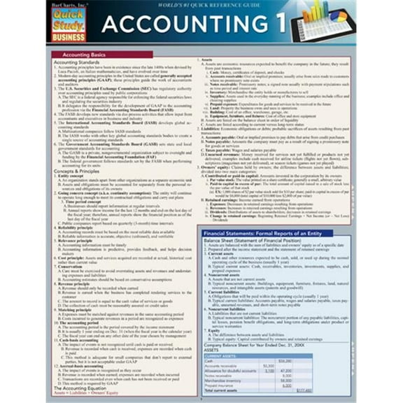 BarCharts  Accounting 1 Quickstudy Easel