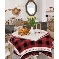 thumbnail image 4 of Square Valentine Tablecloth Waterproof & Stainproof Valentines Day Tablecloths Décor Red Love Heart Buffalo Plaid Check Table Cloth Washable Fabric Table Cover for Dining/Party/Wedding, 4 of 6
