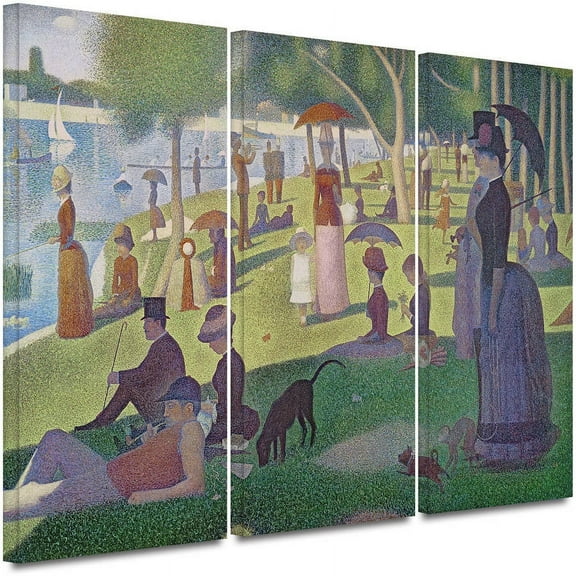 Georges Seurat "La Grande Jatte" 3-Piece Gallery-Wrapped Canvas