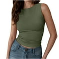 thumbnail image 5 of cfhntfmh Womens Tank Top 2025 Sleeveless Mock Neck Cropped Tee Shirt Summer Fashion Casual Basic Outfit Clothes, 5 of 5