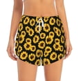 thumbnail image 2 of Xecao's Sunflower 6 for a double-layer running short for women, perfect for gym, tennis, and more, featuring a convenient pocket., 2 of 9