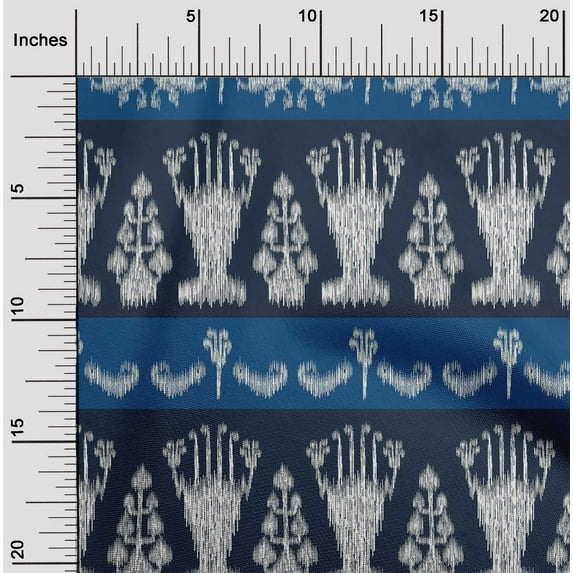 oneOone Cotton Cambric Fabric Ethnic Ikat Print Fabric By Yard 56 Inch Wide