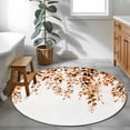 thumbnail image 3 of Round Rug 4Ft Washable Non-Slip, Orange Eucalyptus Circle Area Rugs for Living Room Bedroom, Fall Weeping Botanical Leaf Watercolor Indoor Floor Mats Carpet Runner for Home Decor Aesthetic, 3 of 8