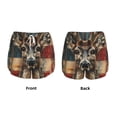thumbnail image 3 of Balery American Flag Deer Art Pantalones cortos deportivos para mujer con forro y dos bolsillos, elásticos, para entrenamiento, gimnasio, yoga-Small, 3 of 7