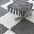 thumbnail image 2 of Monstrate Juego de tapetes de espuma entrelazados, versátil y práctico, para alfombras infantiles de espuma y felpa, gris + blanco Type2 NO2, 2 of 6