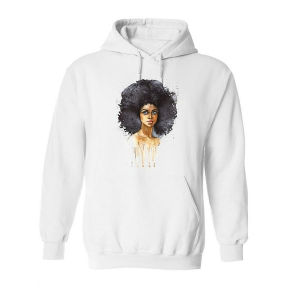 Afro Woman In Brushstrokes Hoodie Women -Image by Shutterstock, Female XX-Large