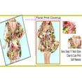 thumbnail image 2 of LA LEELA Women's Beachwear Summer Swim Beach Dress Cover ups for Swimwear Women Short Fall Swimsuit Coverups for Women Tops L-XL Floral, Beige, 2 of 4