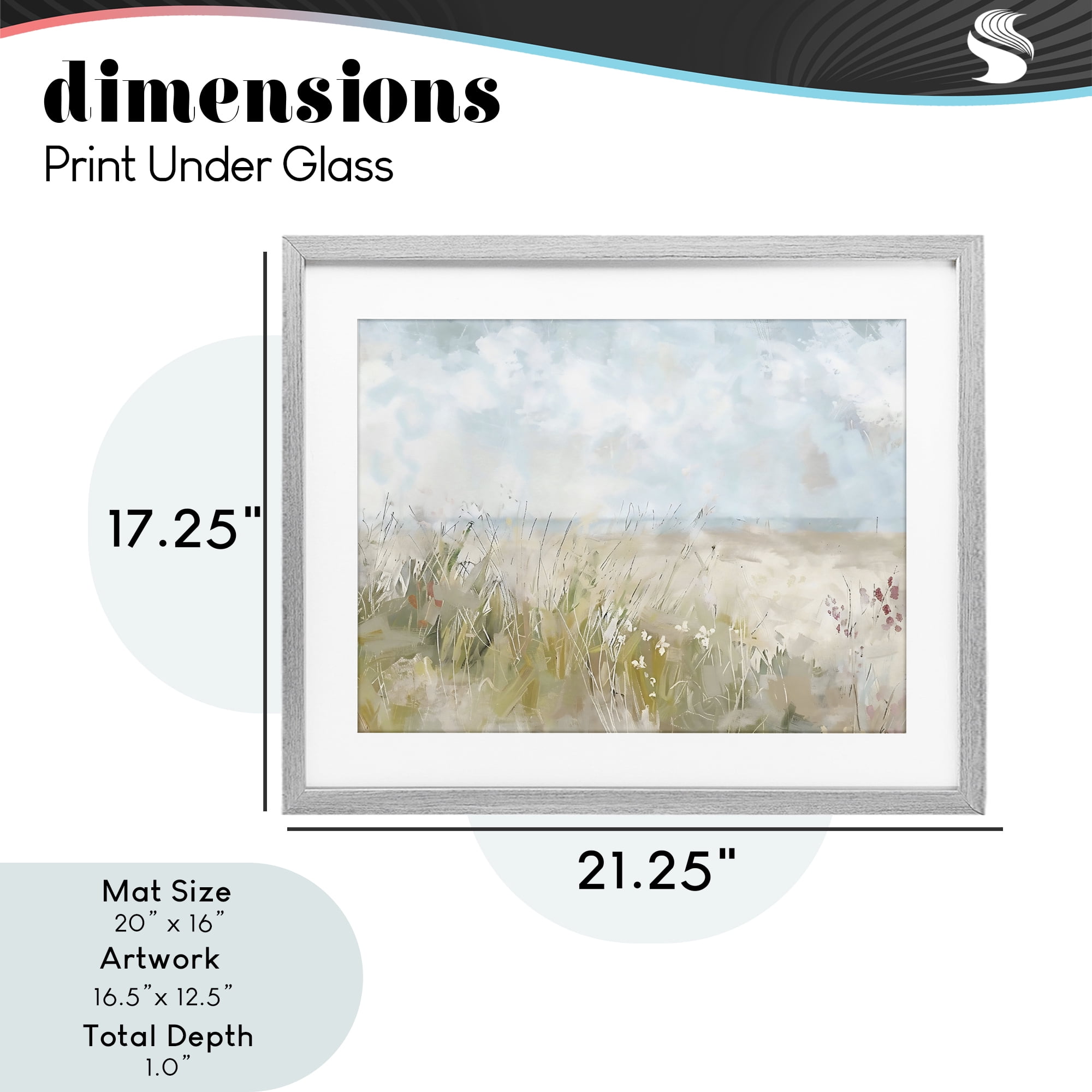 Stupell Industries Flowers By The Ocean Gray Framed Print Under Glass, design by Creative Studio