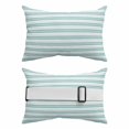 thumbnail image 6 of Boho Turquoise Stripe Outdoor Pillows for Chaise Lounge Chair Waterproof Lumbar Pillows with Insert&Strap Beach Headrest Pillow Abstract Geometric White Minimalist Pillow for Patio Pool 11"x16", 6 of 9