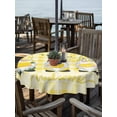 thumbnail image 2 of Outdoor Tablecloth with Umbrella Hole for Patio/Picnic/Party/Camping, Lemon Gnomes Waterproof Table Cloth Round Cover Washable, Summer Botanical Fruit Yellow Buffalo Plaid (Dia 60"), 2 of 8