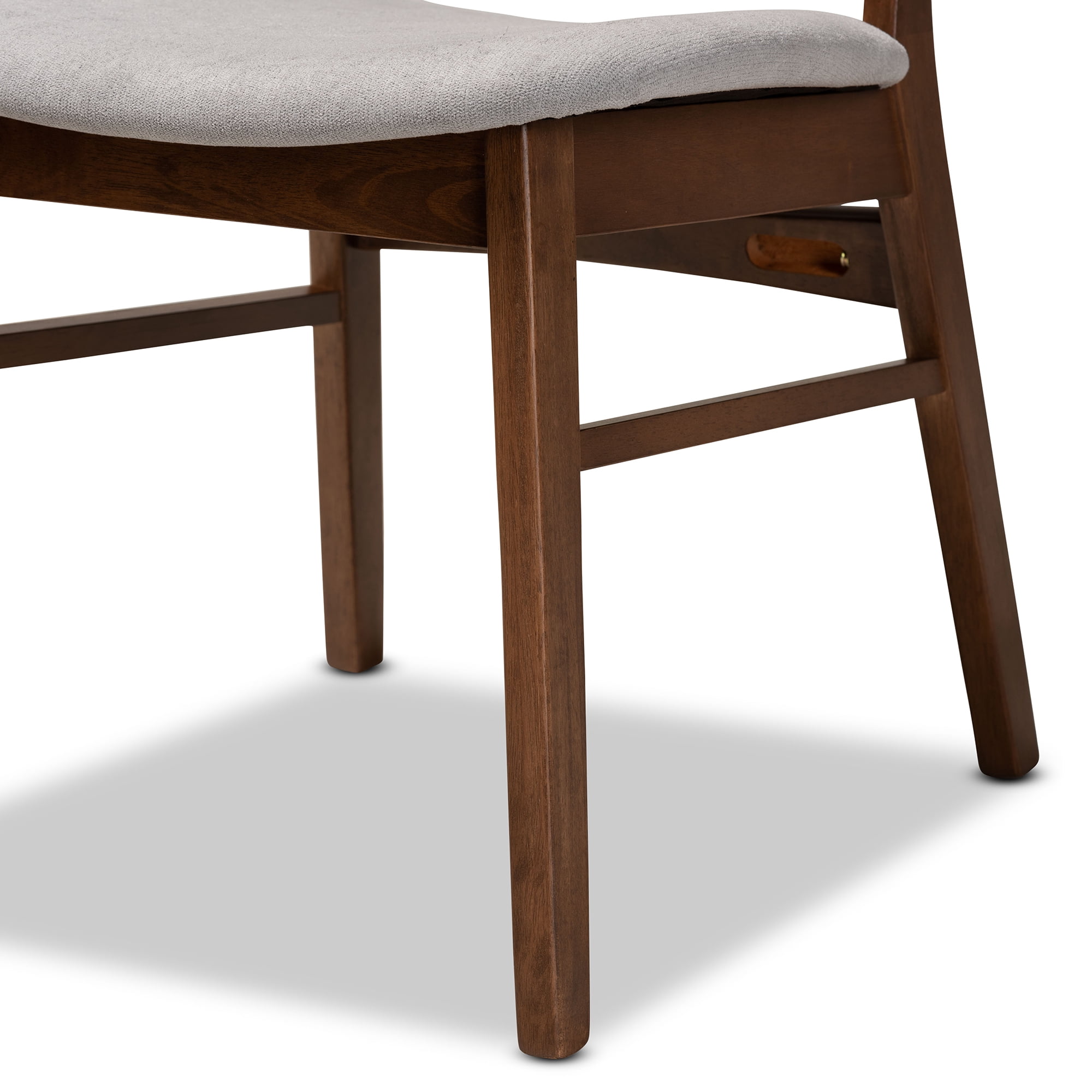 Baxton Studio Alston Dining Chair, Set of 2, Grey/Walnut Brown