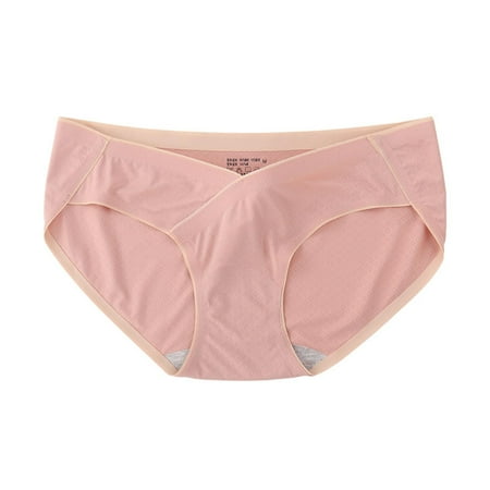 Clearance & Promo  Maternity Underwear  Cotton  Low-waisted  Large Size  Comfort Fit  Seamless  Stretchy  Everyday Wear  Womens Plus Size Tops Clearance | Pink XL | Sopatenor