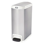 Rubbermaid Commercial Slim Jim Stainless Steel Step-On Container, End Step Style, 13 gal, White by RUBBERMAID COMMERCIAL PROD.