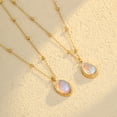 thumbnail image 4 of NICKSUN 18K Gold Plated Iridescent Moonstone Pendant Necklace - Dainty Stainless Steel Ball Chain Choker, Tarnish-Free Oval & Teardrop Crystal Necklace for Women, 4 of 4