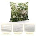 thumbnail image 4 of Qinduosi Spring Forest Animals Throw Pillow Covers Inch Rabbit Green Leaves Decorative Pillows Soft Velvet Cushion Cases for Couch Sofa Bed Home Decor Set of, 4 of 5