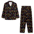 thumbnail image 4 of SCRAWLGOD Christmas Lights Pajamas Women Long Sleeve 2 Piece Pjs for Women Nightwear Size 4XL V-Neck Button Down Pj Top Lightweight Loungewear Sets Woman Travel, 4 of 7