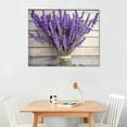 thumbnail image 2 of OriniceArtwork Purple Lavender Wall Decor Canvas Wall Art Retro Paintings Style Purple Lavender Flowers Picture on White Vintage Wood Background Rural for Living Room Bedroom Bathroom 20x16inch, 2 of 3