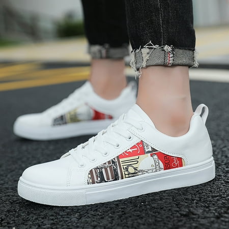 

FZM Men Sneakers Retro All Match Casual Shoes Small White Shoes Trendy Shoes Skate Shoe
