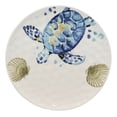 thumbnail image 2 of Marine Blue Sea Turtle And Golden Sea Shells Ceramic Dinner Plates Set Of 2, 2 of 4