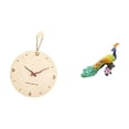 thumbnail image 5 of Wall Clock Peacock Statue Wooden Ornament Modern Design Quiet Feature for Bedroom Living Room Office Decor, 5 of 8