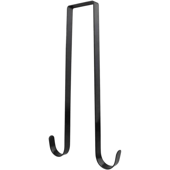 Happon 1 Pc Wreath Door Hanger, 15" Wreath Hangers, Ultra-Thin Metal Door Hanger for Front Door Christmas Halloween Decor Black