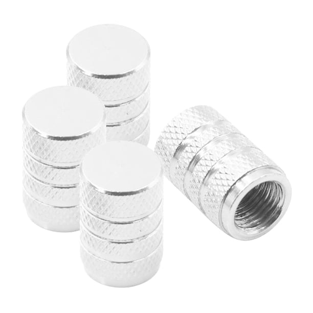 4 tapones para válvulas de neumáticos de coche con junta tórica de goma, sello hermético, tapones de aire para neumáticos Plata