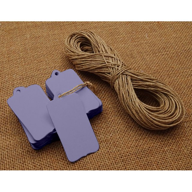 100 Pcs Rectangular Shape Tag Bonbonniere Wedding Favor Hang Tags Gift With Free Natural Jute Twine - Colors Available