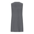 thumbnail image 4 of Summer Dresses for Women 2025, Women's Round Neck Sleeveless Pleated Solid Color Linen Loose Fitting Dress(Dark Gray,L), 4 of 8