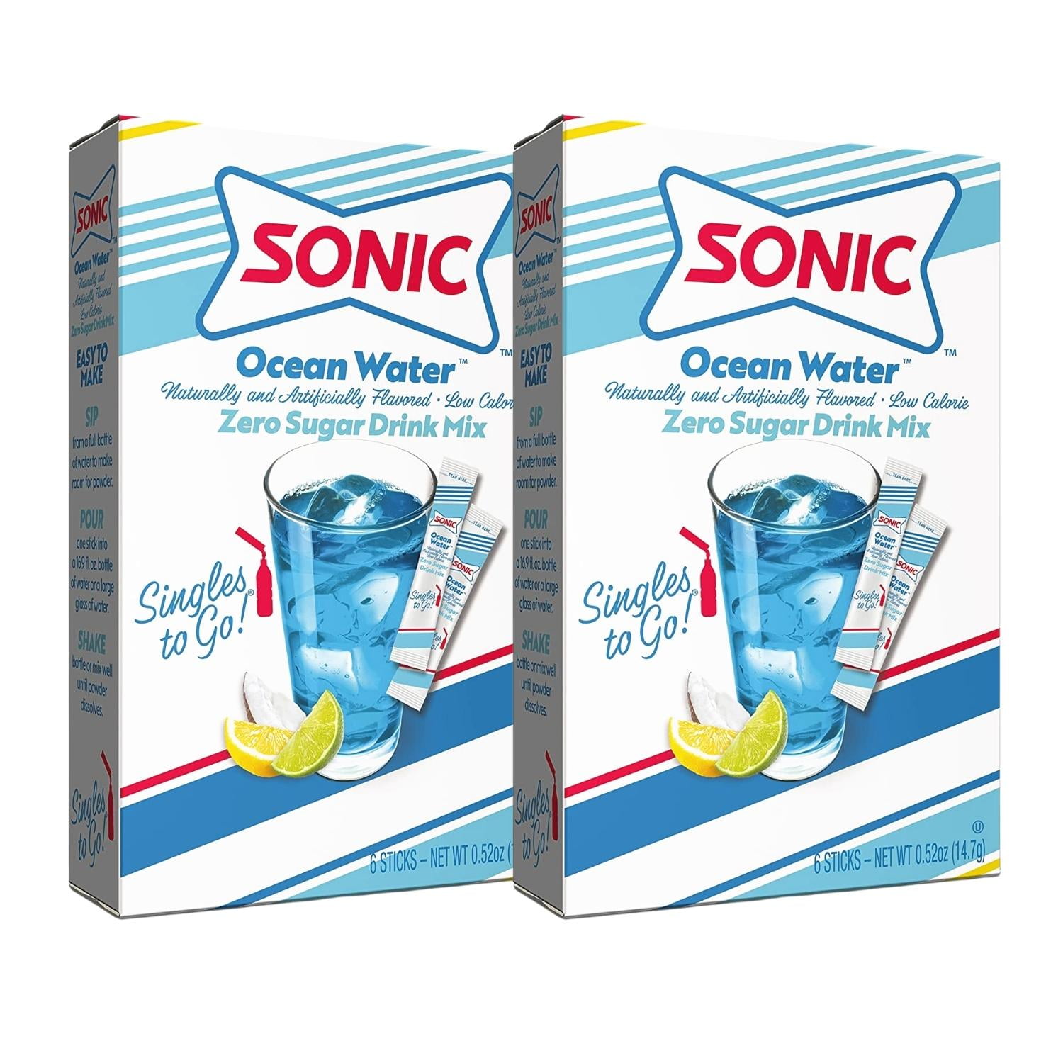 Sonic Ocean Water Singles To Go Powdered Drink Mix Sugar Free Caffeine Free Non Carbonated 2 Boxes 6 Sachet Per Box 12 Total Servings - View #6