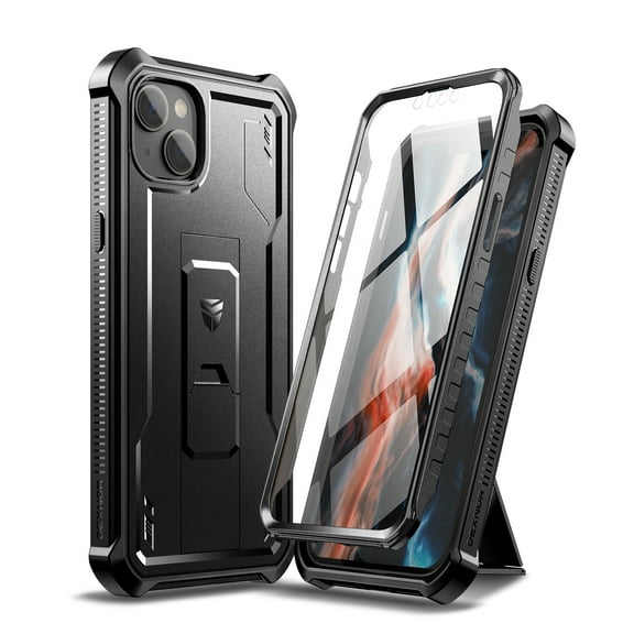 Dexnor Full Body Case for iPhone 14 Plus/6.7 inches, [Built in Screen Protector and Kickstand] Heavy Duty Military Grade Protection Shockproof Protective Cover for iPhone 14 Plus, Black
