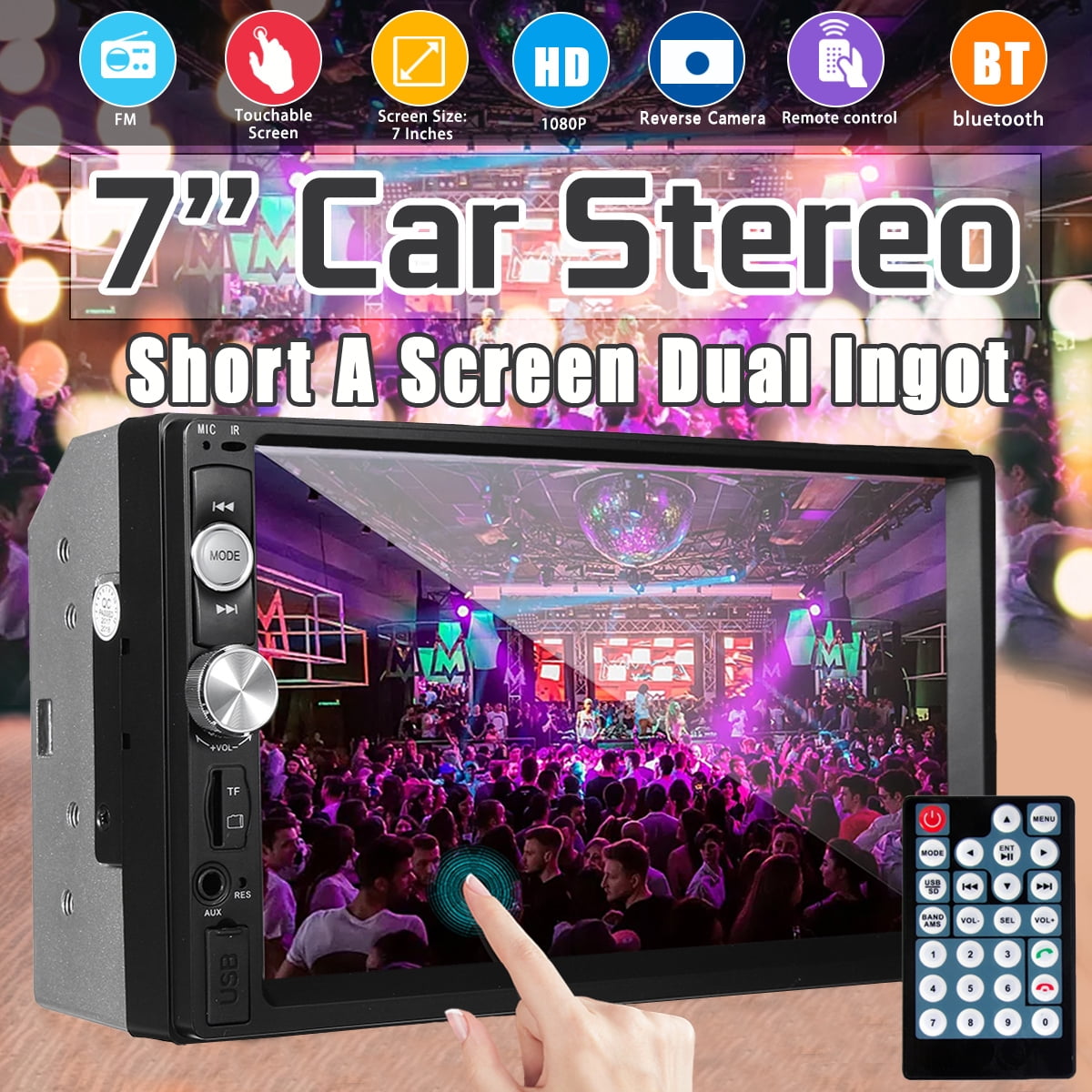 7 2 Din Car Stereo Radio Mp5 Player Bluetooth Head Unit Touch Screen Aux Usb Walmart Com Walmart Com