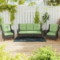 thumbnail image 2 of MeetLeisure 3 Pieces Outdoor Furniture Patio Furniture Set with One 3-Seat Sofa, Two ArmChairs, Green, 2 of 9