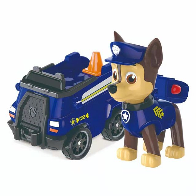 Figuras de acción de la patrulla canina para niños, juguetes de bloques de construcción, vehículo de la patrulla canina, Chase, Skye, Marshall, Pull Back, Playset, regalos de cumpleaños Fivean unisex