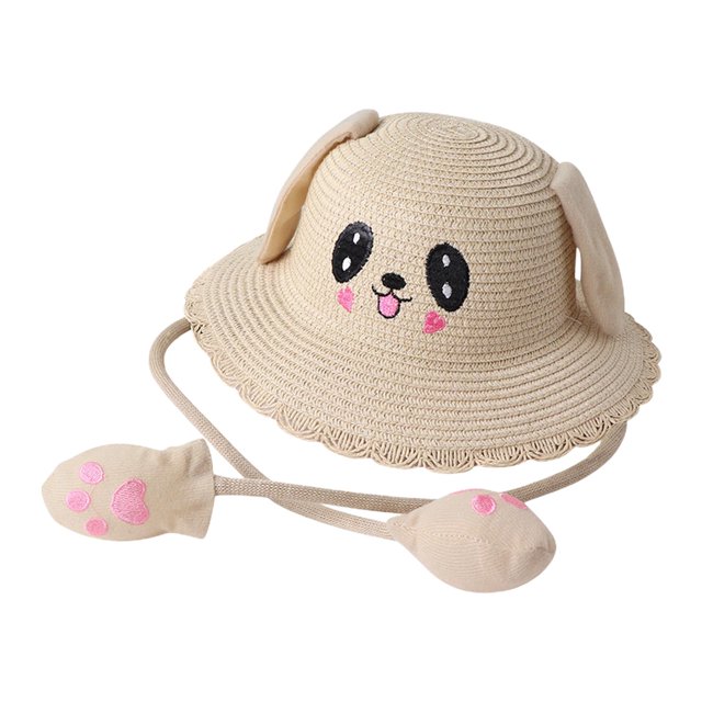 Sombrero de sol para Niñas Sunnimix Sombrero de playa Plegable Gorra de Panamá Al Aire Libre beige