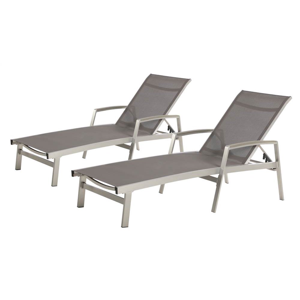 Patio Chaise Lounge in Gray Finish - Set of 2 - Walmart.com - Walmart.com
