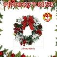 thumbnail image 3 of Mini Cabinet Christmas Wreath, Small Farmhouse Artificial Pine Cone Wreath with Ribbon, 4pcs, for Kitchen Front Door Window, 3 of 8