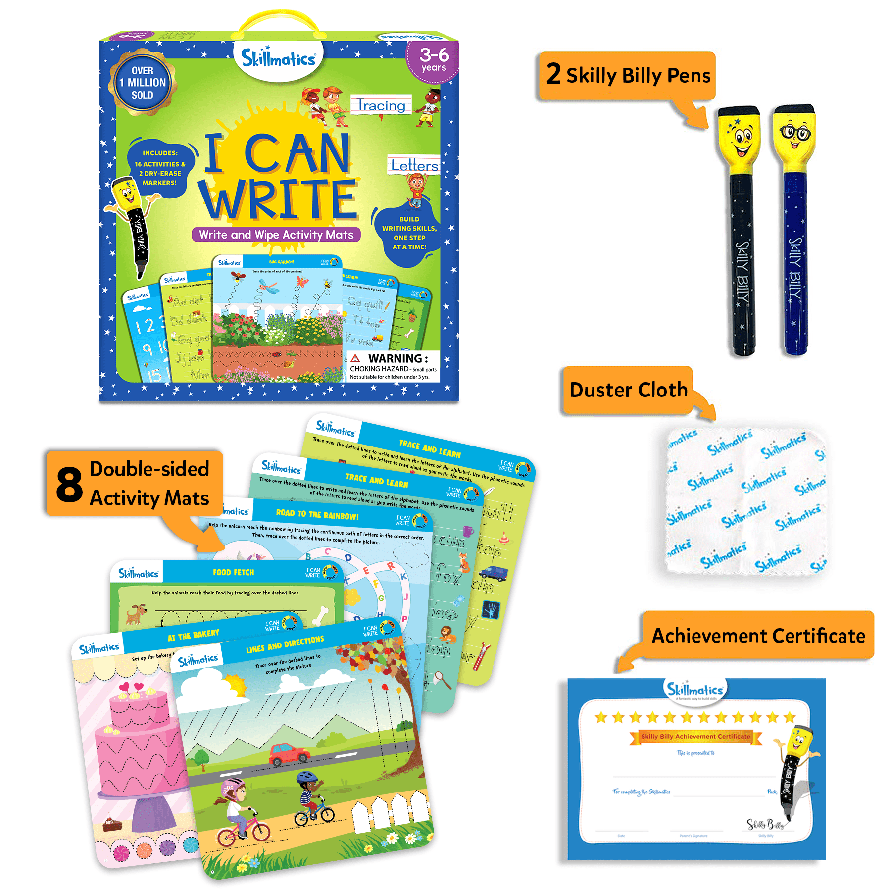 Skillmatics Educational Toy - I Can Write, Preschool & Kindergarten Learning Activity for Toddlers Ages 3+, Skill Drill Flash Cards, Product Height 10.8 in