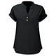 thumbnail image 4 of Vestidos Casuales Para Mujer, Blusas De Mujer De Moda Blusa informal de manga corta con cuello en V y bolsillos para mujer, color liso, 4 of 5