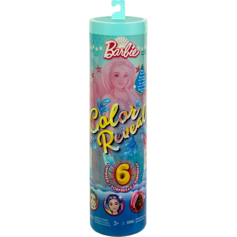 Barbie Color Reveal Mermaid Series Doll Accessories with 6 Surprises Color Change Hair