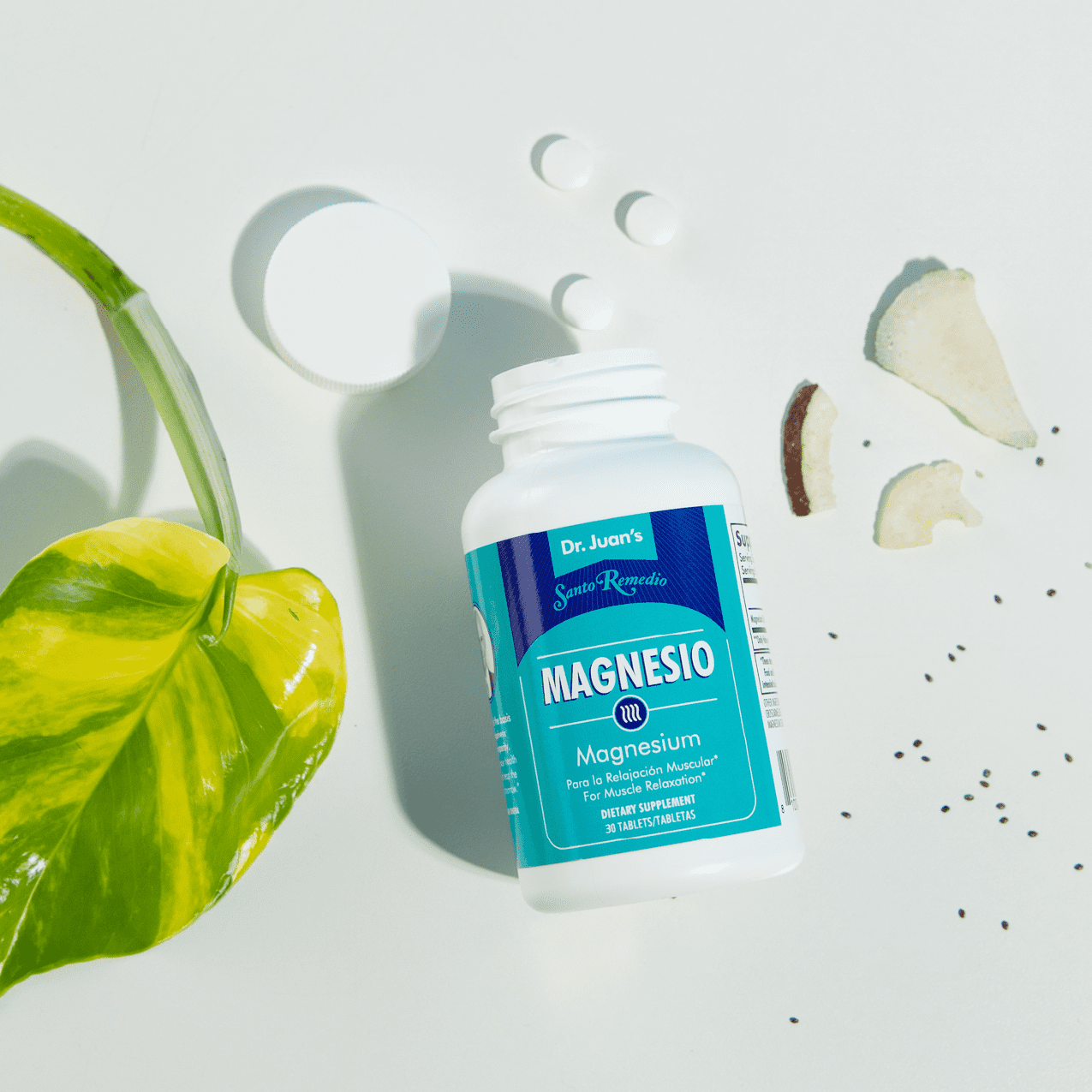 (3 pack) Santo Remedio Magnesium Tablets, Dietary Supplement, 300 mg, 30 Count, Mood and Inflammation Support