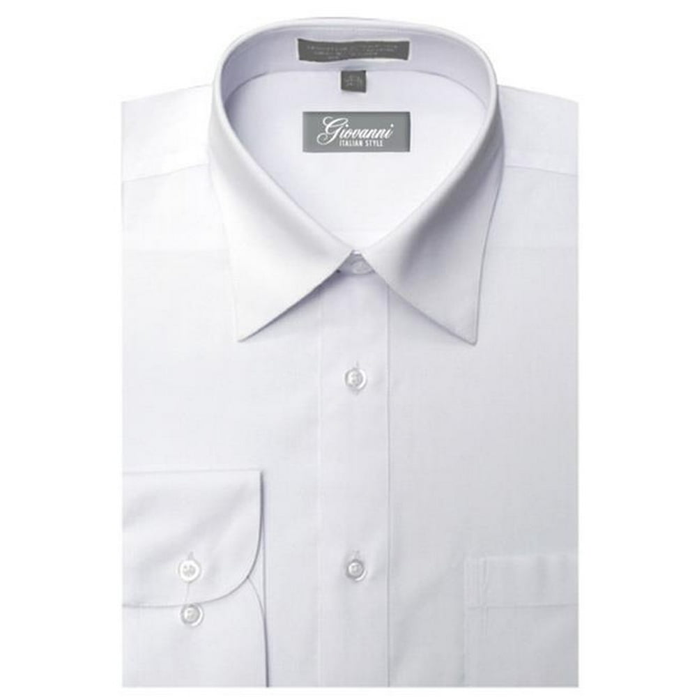 Giovanni Giovanni Men's White Convertible Cuff Dress Shirt 14.5 14.5