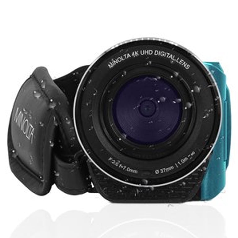Minolta MN4K300WP 4K Ultra HD / 56 MP Waterproof Camcorder, Blue