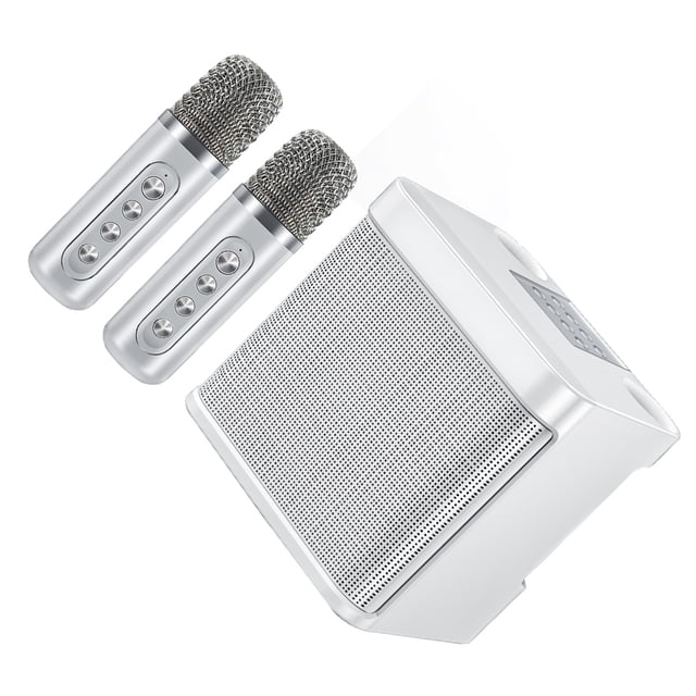 Maytalsory Sing Like Pro Embedded Chip Intelligent Anti Howling Double Mai Joy Sings To Start Life Plastic white