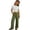 Army Green, variant on Girls Cotton Linen Wide Leg Pants, Kids Drawstring Elastic Waist Pants with Pockets, Casual Split Hem Pants