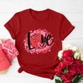 thumbnail image 2 of Jewelreauty Women Valentine's Day Shirts Short Sleeve Letter Heart Graphic T-Shirts Casual Pullover Tunic Tops (S, A Red), 2 of 5