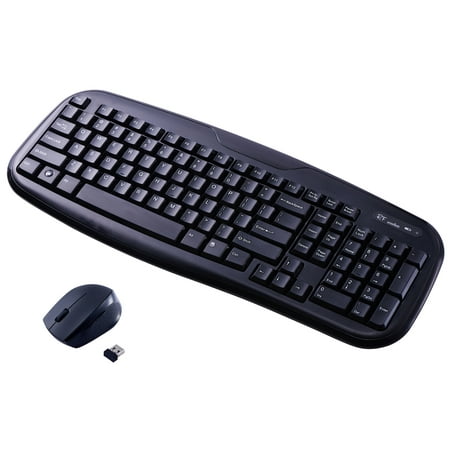 Onn Soft-Touch Wireless Keyboard And Mouse, Black