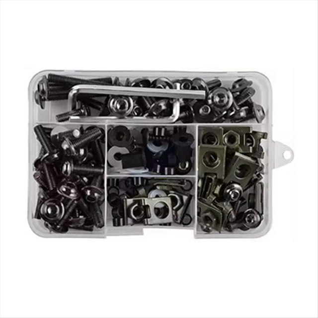 Kit de Pernos Carenado Motocicleta, 177 Piezas M5 M6 Tornillos Parabrisas Motocicleta Sujetadores Clips Tuerca Accesorios