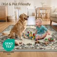 thumbnail image 4 of ODIKA 5'x7' Ultra-Soft Area Rug, Distressed Medallion Panel With Farmhouse Floral Vine Corners Boho Flowing None Washable, Bare feet friendly, Silk-Touch for Bedroom Home office, 4 of 7