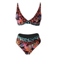 thumbnail image 4 of DHFJKG Women's Bikini Swimwear High Waist Leopard Print Swimsuit Set Deep V Neck Two Piece Bathing Suit For Pool Party Trendy Beachwear, 4 of 4